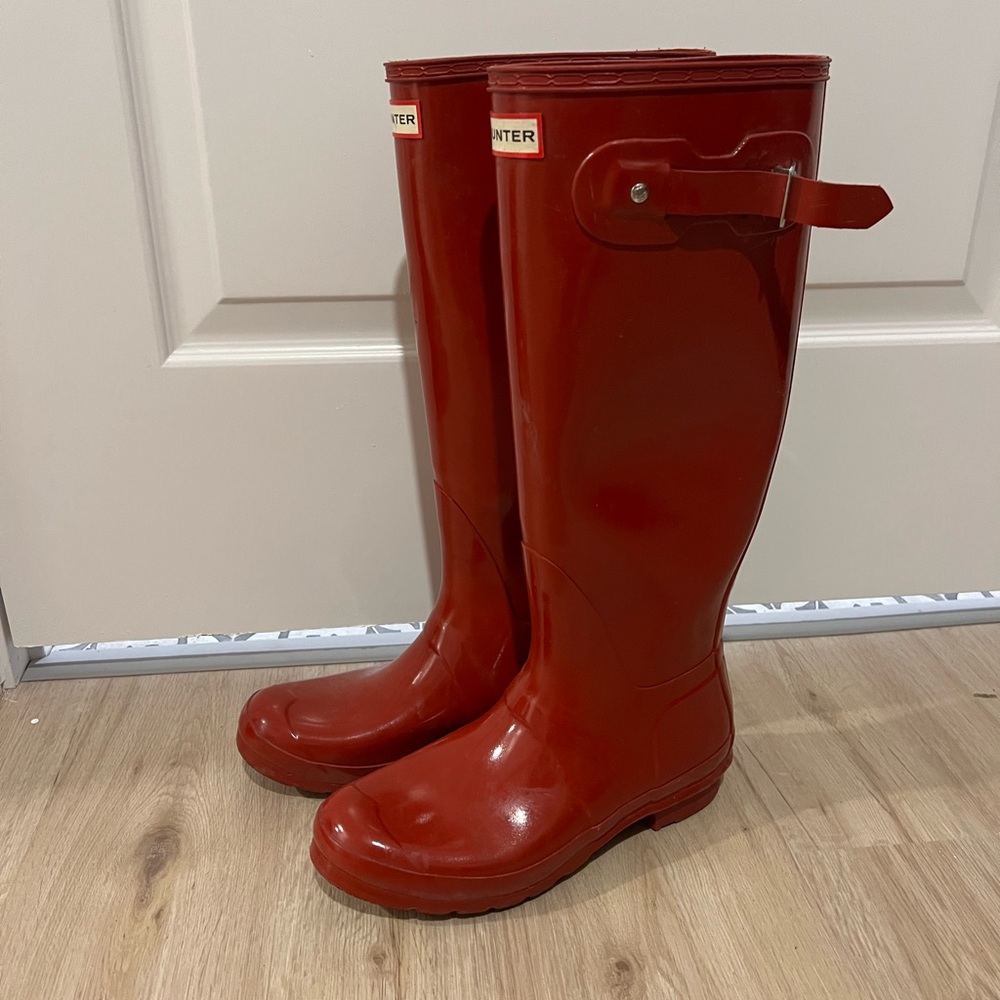 Red Hunter boots